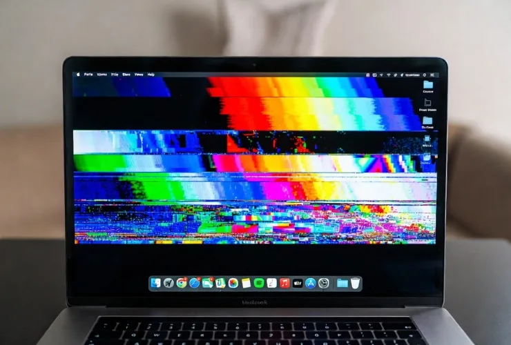 Laptop mit flackerndem Display wird zur Diagnose untersucht